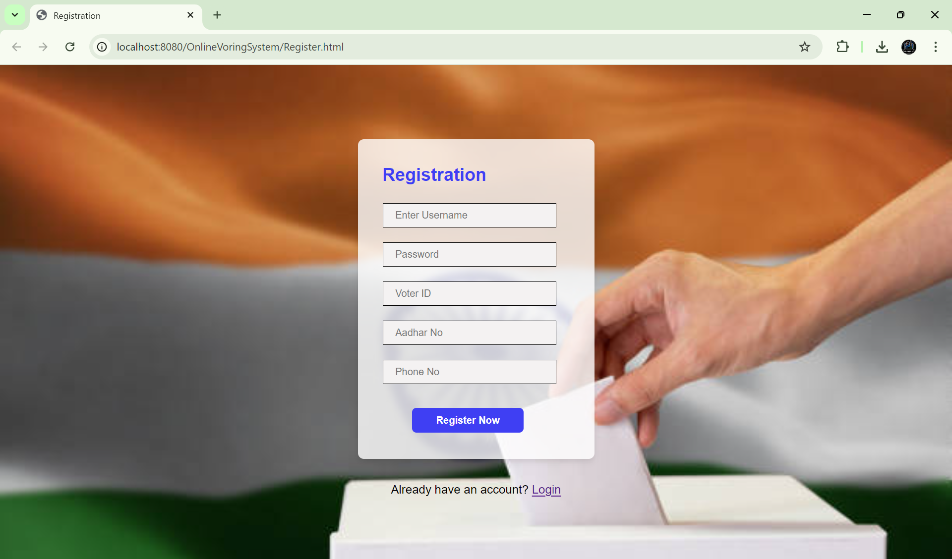 Online Voting System Registration
